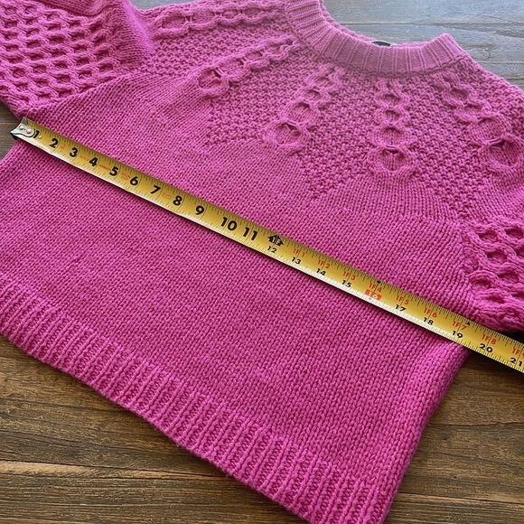 SEA NY Alpaca Wool Pink Cropped Brie Sweater - Picture 12 of 12